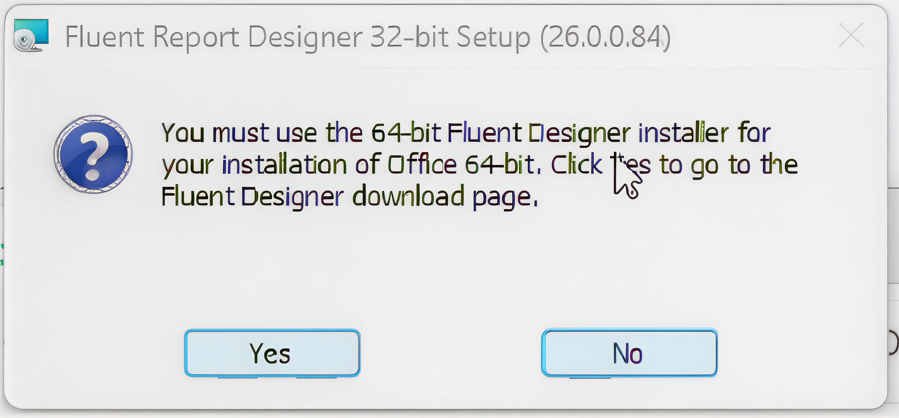 Installer requirements not met error dialog